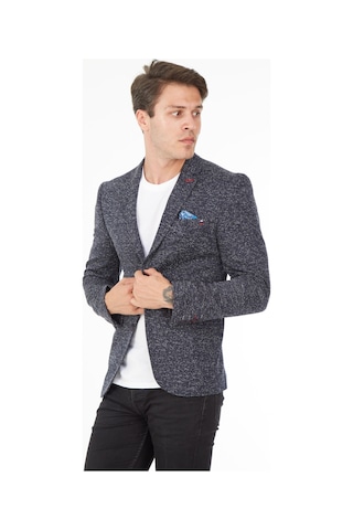 Sposo 5113 Dar Kalıp Karyağdı Desen Lacivert Erkek Blazer Ceket Lacivert