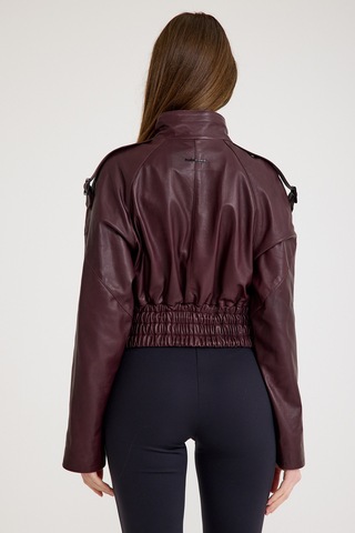 Oversize Bayan Deri Ceket Vb-15-bk-2808-24039 Bordo
