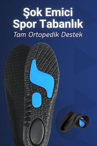 Dopar Spor Tabanlık Şok Emici Topuk Destekli Nefes Alabilen Yüksek Darbe Önleyici İç Taban