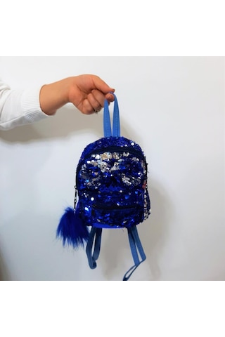Fiyra Crn Saks Pullu Kız Çocuk Sırt Çantası 16cmx20cmx10cm Saks Mavi