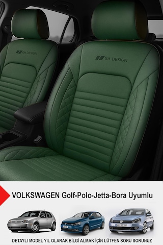 İstanbul Serisi Deri Oto Koltuk Kılıfı Volkswagen Bora-golf-jetta-polo Uyumlu Yeşil