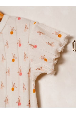 Kd53438.jakarlı Örme Kız 2li Takım 6-9/9-12/18-24/24-36ay Nar Çiçeği