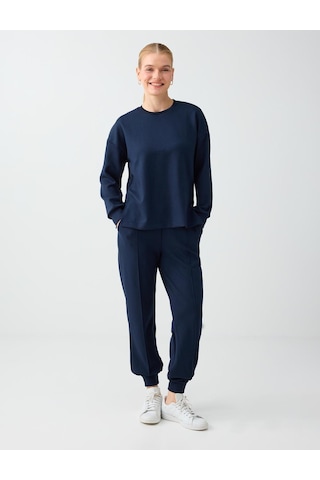 Jimmy Key Lacivert Rahat Kesim Bisiklet Yaka Modal Sweatshirt 6ww238605494