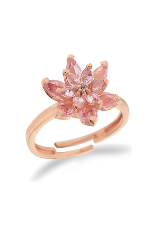 Argentum Concept 925 Ayar Gümüş Pembe Lotus Çiçeği Yüzük - Y023401