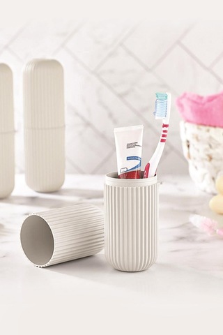 Beyaz Seyahat Tipi Diş Fırçası & Aksesuar Kutusu & Çok Amaçlı Saklama Kabı Renkli
