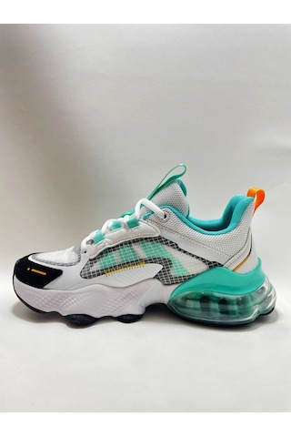 Jump 30906 Kadın Aırtube Taban Sneaker Ayakkabı Beyaz / Mavi Bej