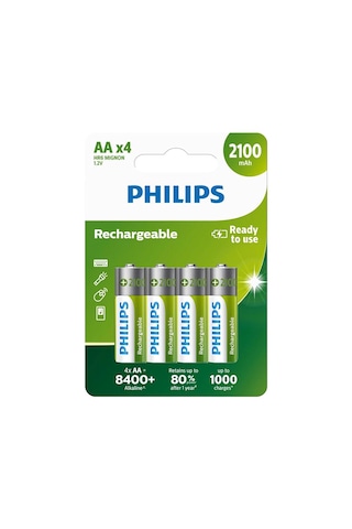 Philips Şarj Edilebilir 2100 Mah 4'lü Aa Kalın Kalem Pil