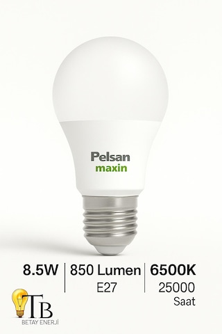 Pelsan Maxin 8.5w Led Lamba 6500k Beyaz Işık E27 Duy 1