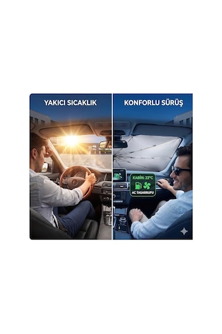 Universal Araç Ön Cam Güneşliği Katlanabilir Şemsiye Oto Güneşlik Uv Korumalı Gölgelik Araba Oto Şemsiyesi