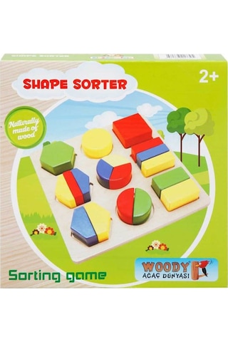 Wood Ahşap Parça Bütünleme Geometrik Şekiller Oyunu