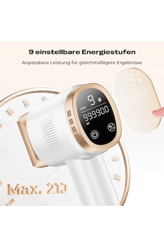 21j Ipl Cihazı 8 C Buz Soğutma Sistemli Epilasyon, Lazer Epilasyon 9 Seviye Ve 600 Nm Kırmızı Işık, Kadın Erkekler İçin Lcd Dokunmatik Ekran Ipl Epilasyon Cihazı, Yüz Kol Bikini Bölgesi Gövde, Altın