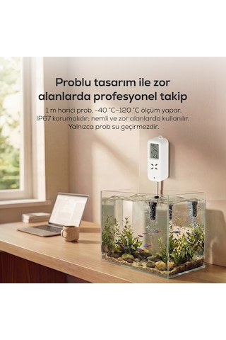 Dijital Termometre Akıllı, Su Geçirmez Problu, Wifi, Sıcaklık Ve Nem Sensörü X7509