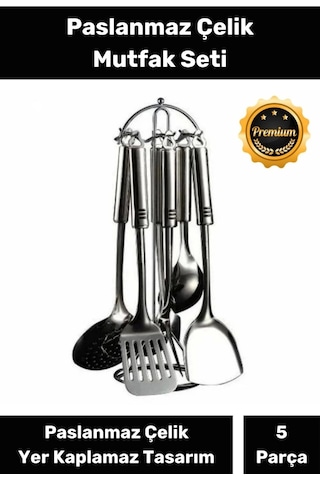 5 Parçadan Oluşan Sağlam Fonksiyonel Paslanmaz Çelik Şık Dekoratif Mutfak Seti