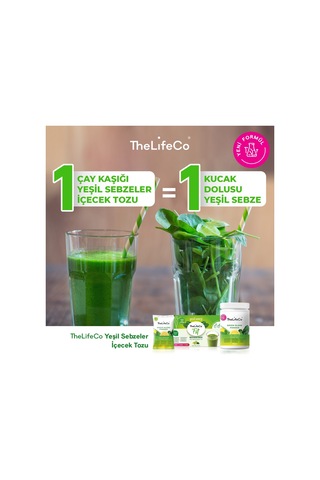 Thelifeco Green Blend Yeşil Sebzeler İçecek Tozu 120 G