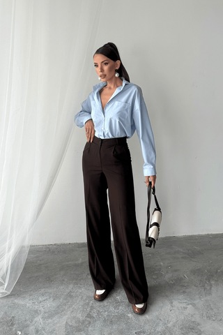 Paw Garage Kadın Sindy Palazzo Model Kumaş Pantolon Kahverengi
