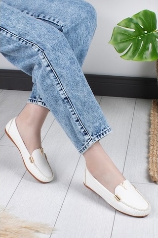 Khayt Flora Casual Günlük Kadın Babet Ayakkabı Beyaz