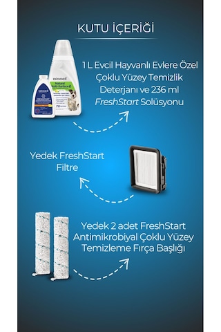 Bissell Crosswave HydroSteam Pet Pro Buharlı Dikey Süpürme ve Silme Makinesi