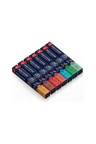 Nish Coffee Nespresso Uyumlu Kapsül Kahve 7'li Set Lungo,ıtaly,risteretto,smooth,sport,organik,decaf -70 Adet Kapsül Kahve