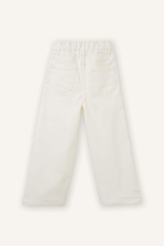 Defacto Wıde Leg Fiyonk Nakışlı Gabardin Pantolon Kız Bebek G8150a526spwt34 Beyaz-wt34