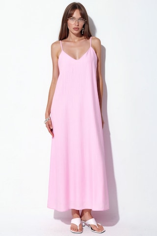 Hiccup Busem Kadın Düz Maxi Slip Elbise Allık Pembe