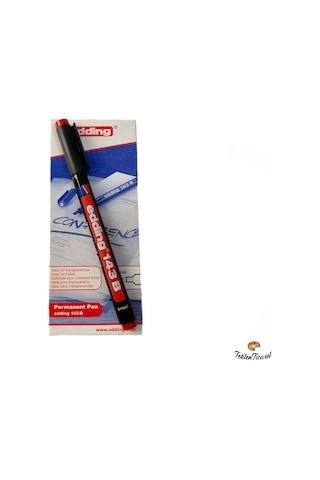 Edding 143b Asetat Kalem Kesik Uç 1-3 MM 10'lu Kutu Siyah