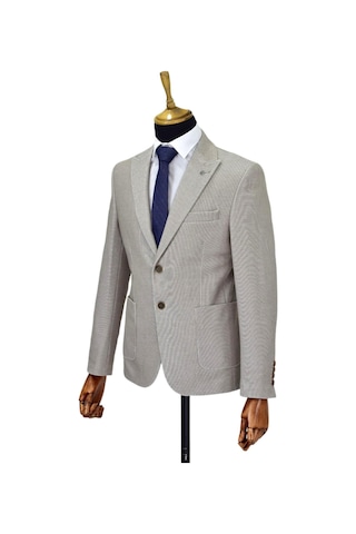 Erkek Tek Spor Ceket Çift Yırtmaçlı Bgl-st04512 Bej