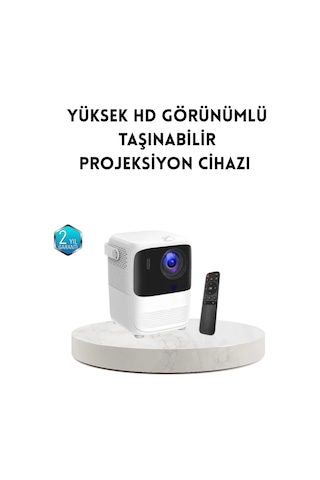 Taşınabilir Akıllı 1080p Projektör - 64gb Hafıza, 2gb Ram, Full Hd Görüntü, Kumandalı