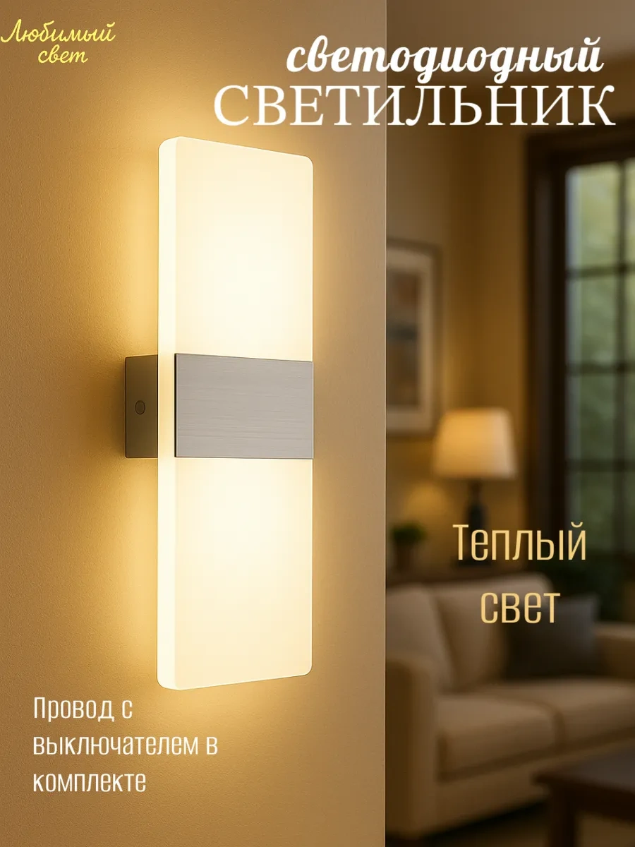 Lubimyj Svet Anahtarlı Duvar Tipi Led Lamba 155617245 Gri