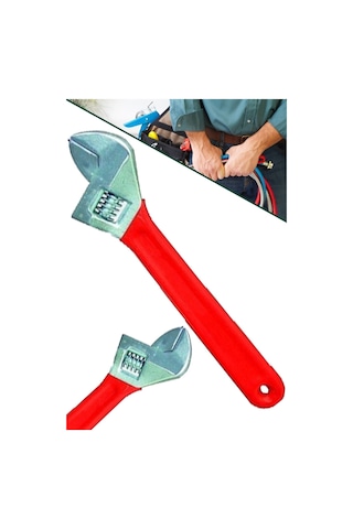 Kurbağacik Anahtar Ayarlanabilir Ingiliz Anahtarı 12" 300mm Kurbağacık Anahtar Kırmızı 1410