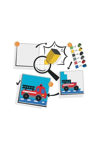 Trodat Pixel Stamp Vehicles Araçlar Numaralı Damga Ve Pixel Art Etkinlik Seti 4-9 Yaş - Araçlar