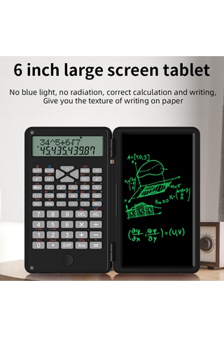 Silinebilir Yazı Tahtası İle Bilimsel Hesap Makinesi 240 Fonksiyon 2 Hatlı Lcd Ekran Katlanabilir Finans Matematik Hesap Makinesi Ortaokul Lise Üniversite Öğrencileri İçin Gökyüzü Mavisi Açık Mavi