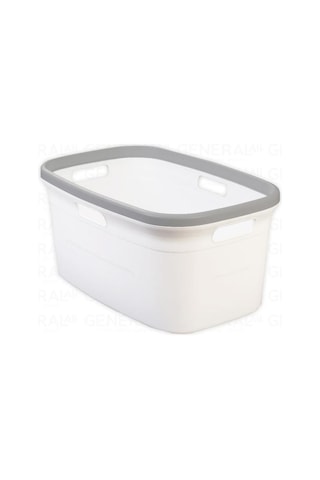 Motek 80 Litre Kirli Çamaşır Sepeti Çamaşır Selesi 2'Li Set Beyaz