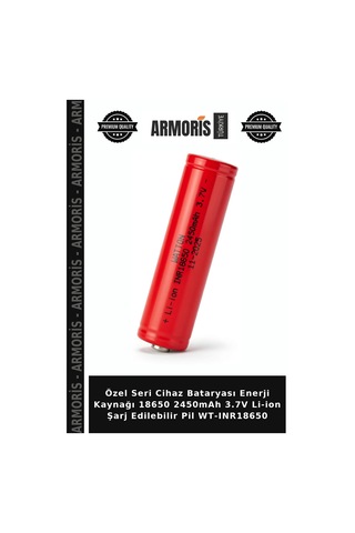 Özel Seri Cihaz Bataryası Enerji Kaynağı 18650 2450mah 3.7v Li-ion Şarj Edilebilir Pil Wt-ınr18650
