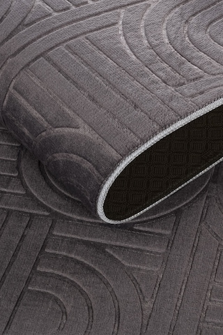 Tropikal Home Bambu Dokulu Modern Desenli Kaymaz Taban Lüx Dört Mevsim Yıkanabilir Halı Yolluk Antrasit