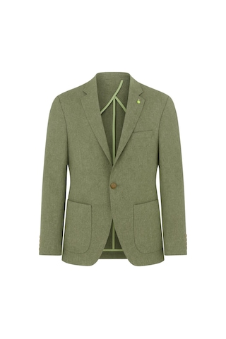 Plus Scorpion Erkek Slim Fit Blazer Ceket Tek Düğmeli Çift Yırtmaçlı Torba Cepli Yarım Astarlı Haki