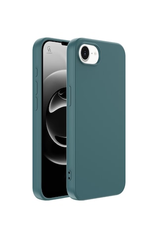 Apple iPhone 17e Uyumlu Içi Kadife Lansman Kılıf Ve Mat Seramik Tam Kaplayan Cam Ekran Koruyucu Koyu Yeşil