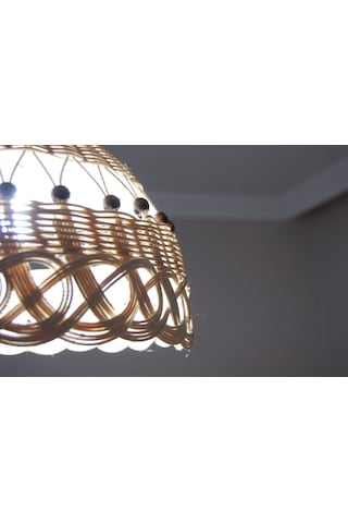 Rattan Lüx Avize Bej