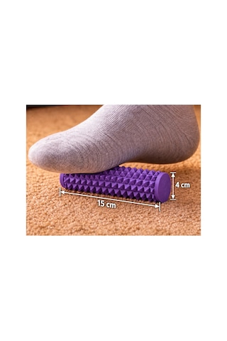 Alvera Dikenli Masaj Silindiri 15 X 4 Cm Ayak Ve Kas Masaj Rulosu - Mor
