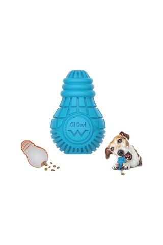 Gigwi Bulp Ampul Şekilli Kauçuk Diş Kaşıyıcı Köpek Oyuncağı - Mavi S