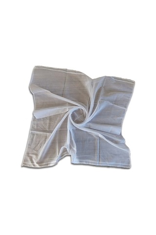 Algelsineve Iç Başörtüsü %100 Pamuklu 5 Li Paket Tülbent Kenarları Oyalı Beyaz Bez 80x80cm Çok Renkli