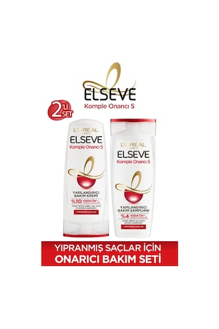 Elseve Komple Onarıcı 5 Yapılandırıcı Bakım Şampuanı 390 ML + Saç Bakım Kremi 390 ML