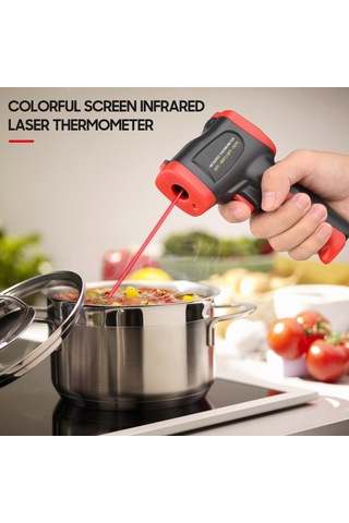 Springsun Renkli Ekranlı Kızılötesi Termometre Ir Lazer Termometre Elde Taşınabilir Temassız Dijital Sıcaklık Test
