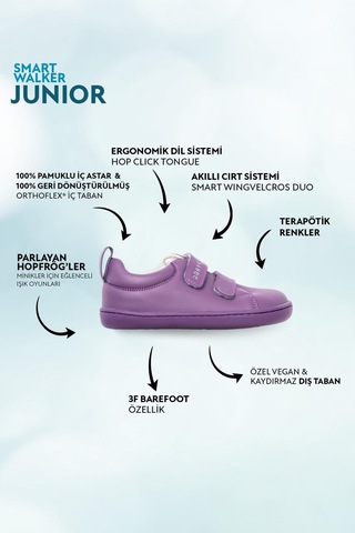 Smart Walker Junior Mor Işık Barefoot Çocuk Ayakkabı-mor Işık