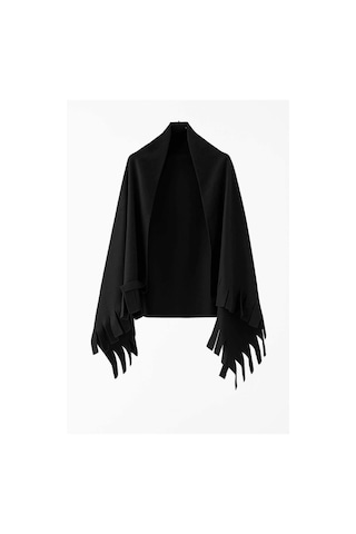 Softiva Polar Omuz Şalı 70x180 Cm Unisex Kışlık Şal Siyah Çok Renkli