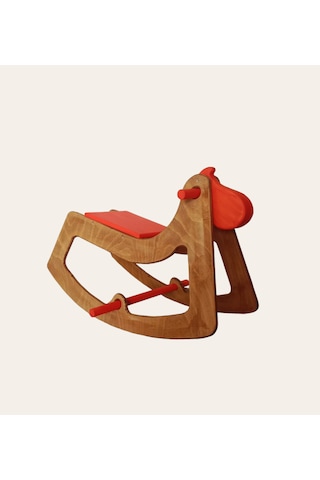 Orange Sallanan Oyuncak At, Sallanan Ahşap El Yapımı At