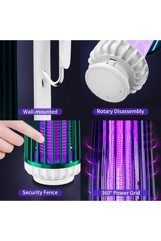 Singree Usb Şarjlı Duvara Monte & Masa Üstü Sivrisinek Öldürücü Lamba - 1200mah Pil İle İç/dış Mekan Kullanımı