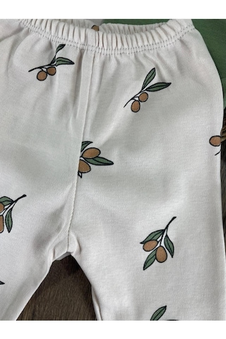101 Dalmations Zeytin Baskılı Yenidoğan Organik Pamuk Erkek Bebek Patikli Eşofman 3lü Set Çok Renkli