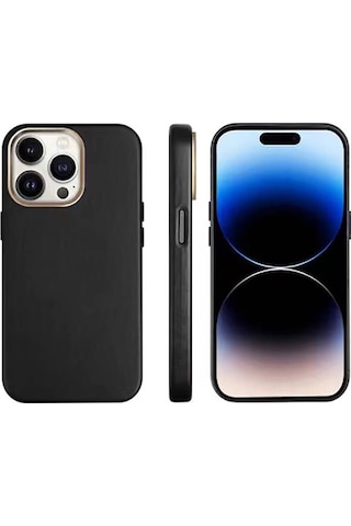 Apple Uyumlu iPhone 16 Kılıf Magsafe Destekli Premium Pu Deri Kapak Royal Case/adora Gri