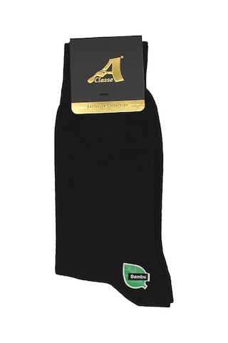 A Classe 2'Li Paket Düz Bordo-Siyah Bambu Erkek Çorap Bordo