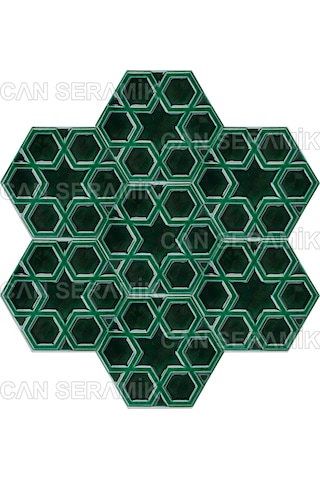 Can Seramik - 15x17 Cm. Kabartmalı Selçuklu Yıldızı Çini Karo N11.438